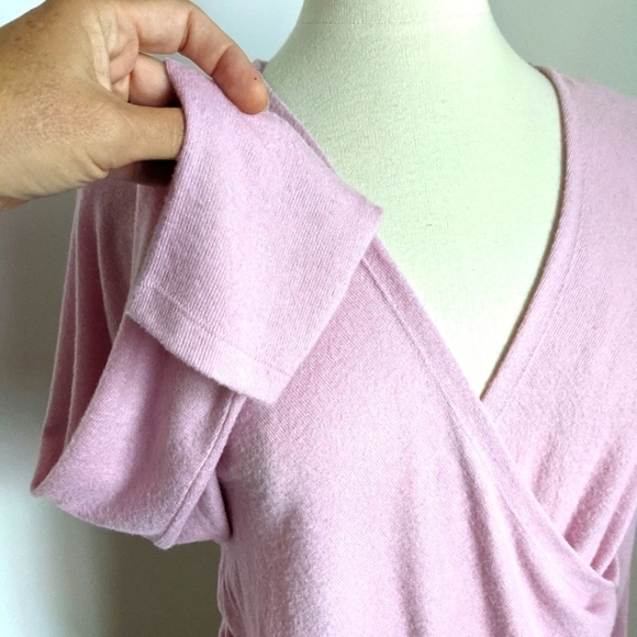 Nwt Seven 7 Pink Faux Wrap Sweater L - Picture 7 of 9